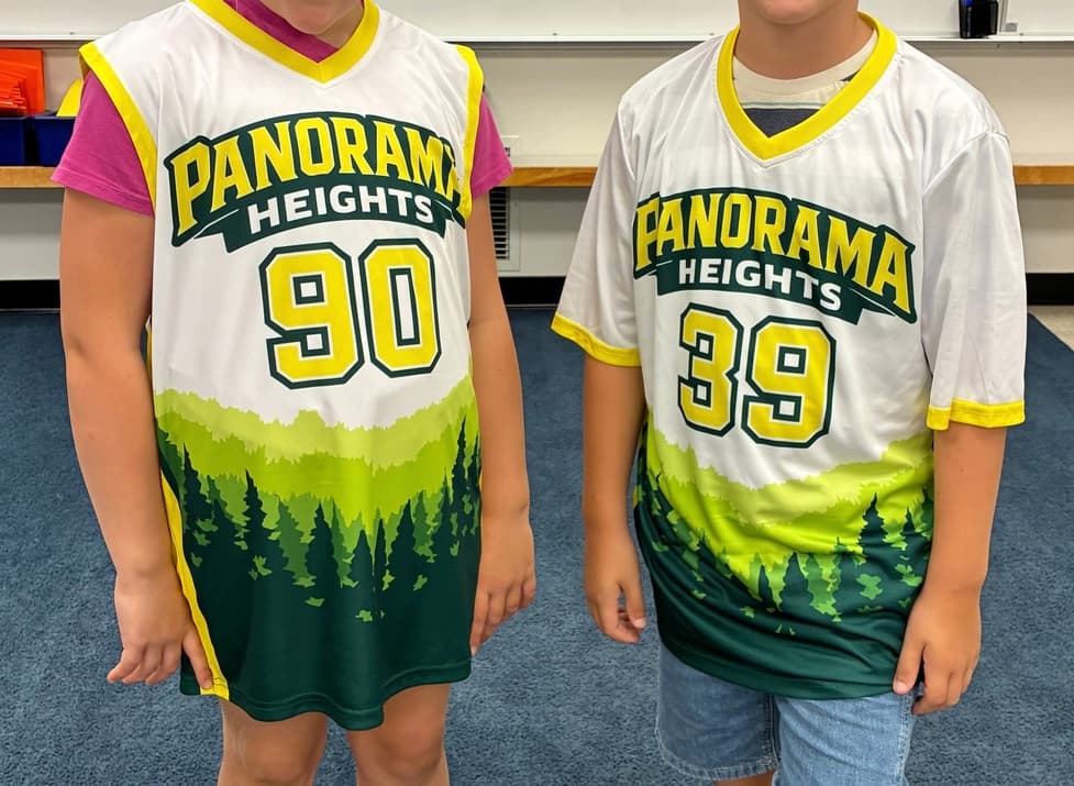 School jerseys featured in the PAC open-house presentation.