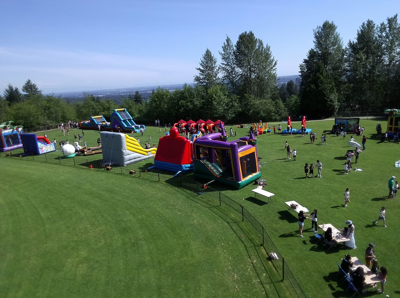Families enjoying the Panorama Heights Spring Fair.